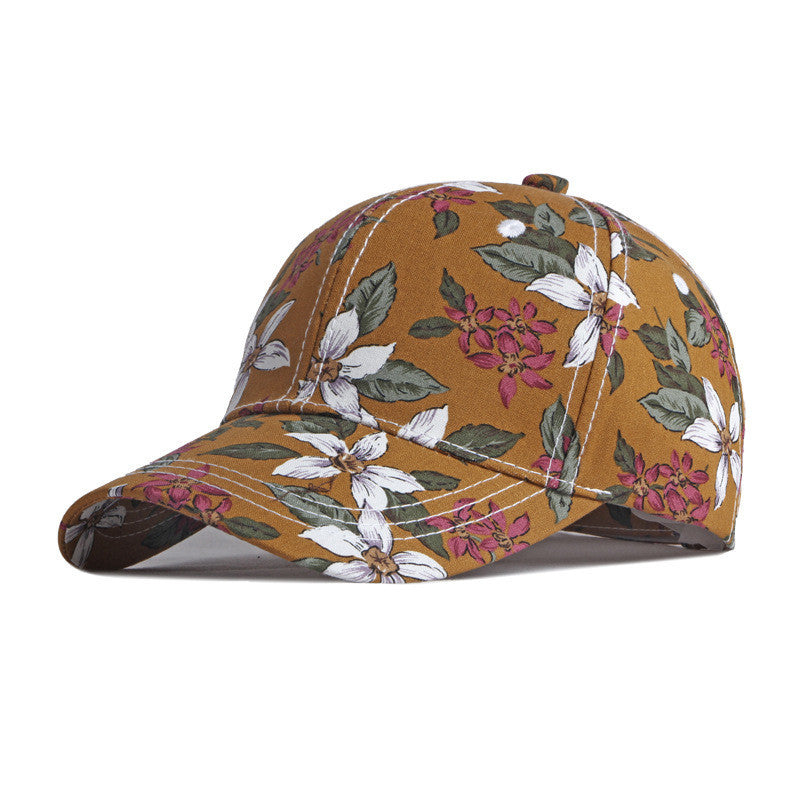 Personality Floral Flower Cap Female Korean Retro Sunscreen